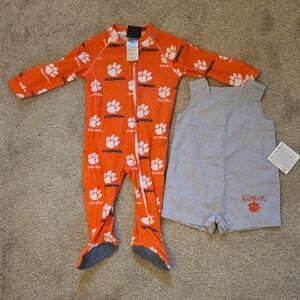 Clemson Orange and Gray Kids Footie Set